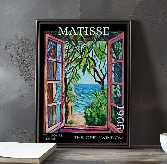 Henri Matisse The Open Window Pink Shutters Over Azure Sea Poster