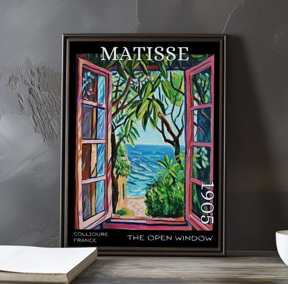 The Open Window 1905 Henri Matisse Print Poster Fauvism Colorful Coastal View French Post Impressionism Modern Art Decor Painting Deco