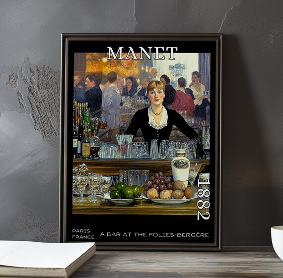 Manet A Bar at the Folies-Bergère Barmaid 1882 Paris France Poster