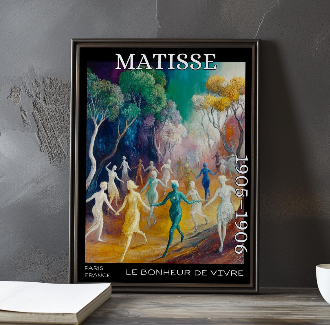 Henri Matisse Le Bonheur de Vivre Teal Moonlight Dancers Poster