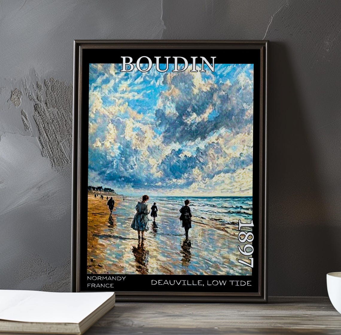 Eugene Boudin Deauville Low Tide Towering Clouds 1897 Poster