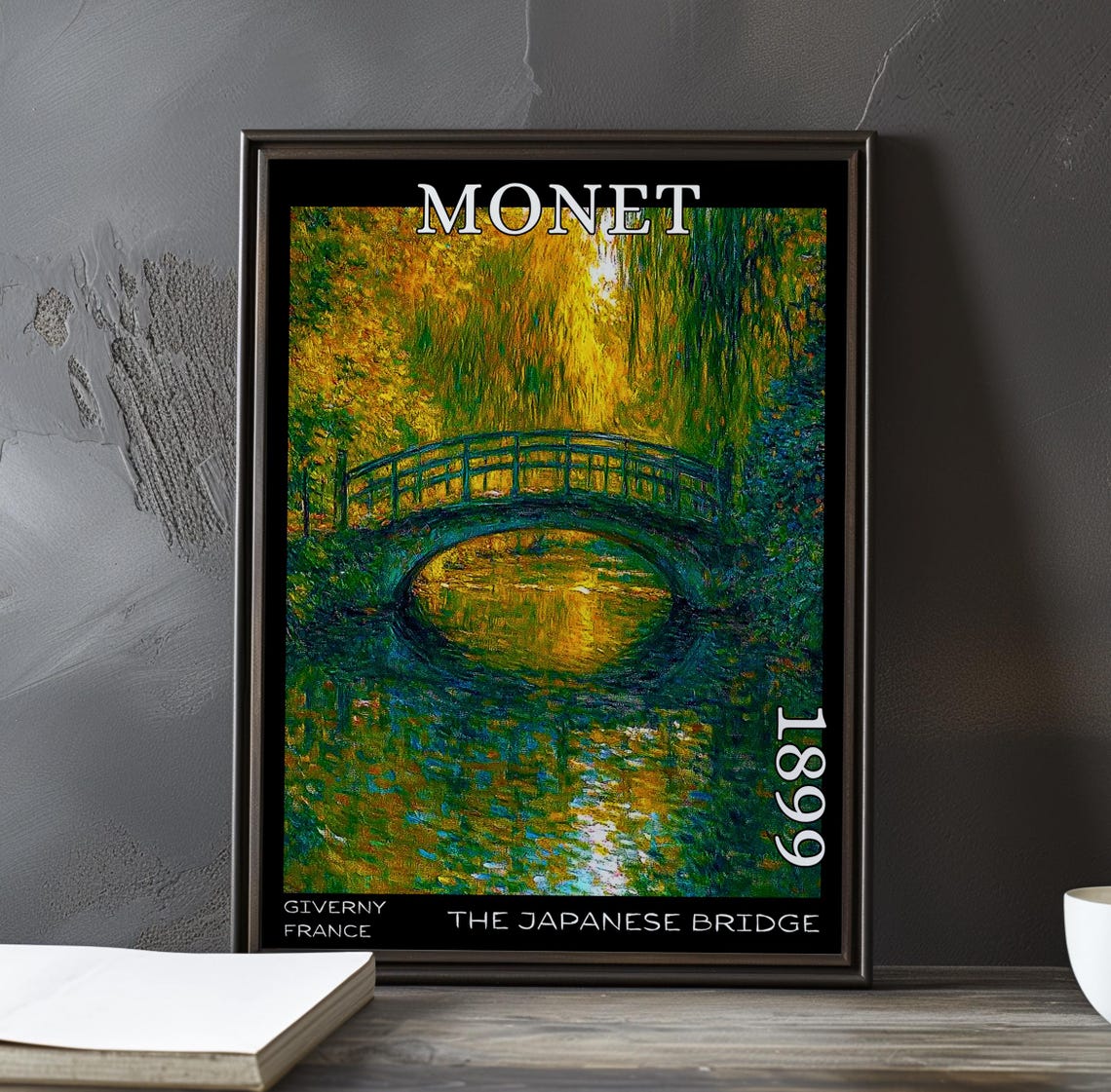 Japanese Bridge Distant Willow Sunlit Pond Claude Monet 1899 Poster