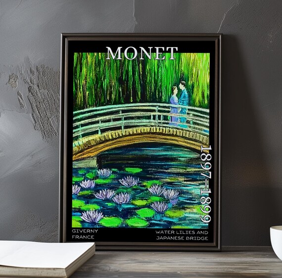 Japanese Bridge Embrace White Bridge Pair Monet 1897-1899 Poster