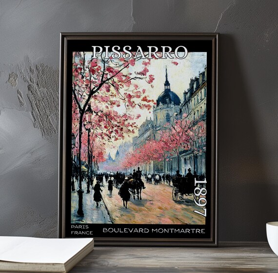 Pissarro Boulevard Montmartre 1897 Domed Skyline Horse Riders Poster