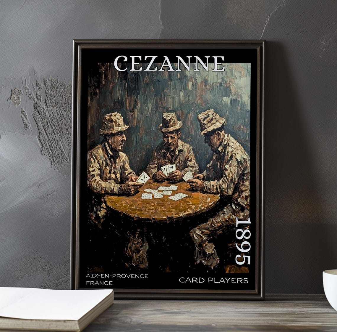 The Card Players Three Hatted Men at the Table 1895 Cezanne Poster