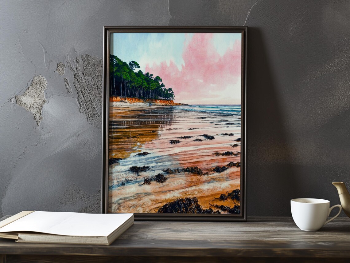 Coastal Landscape With Low Tide, Impressionist Art Print