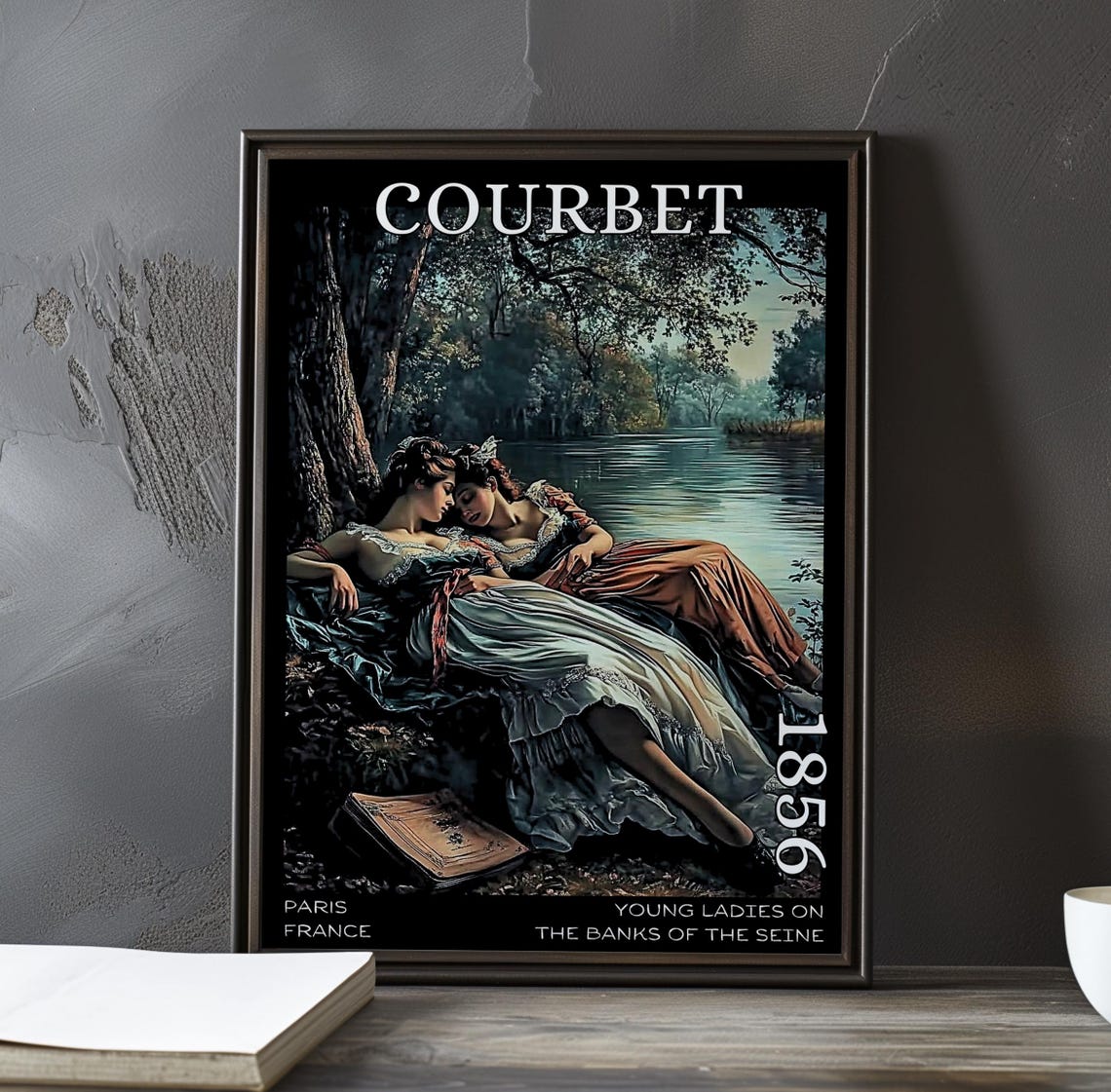 Young Ladies On The Banks Of Seine 1856 Gustave Courbet Print Poster Realist Women Genre Paris Summer French Post Impressionism