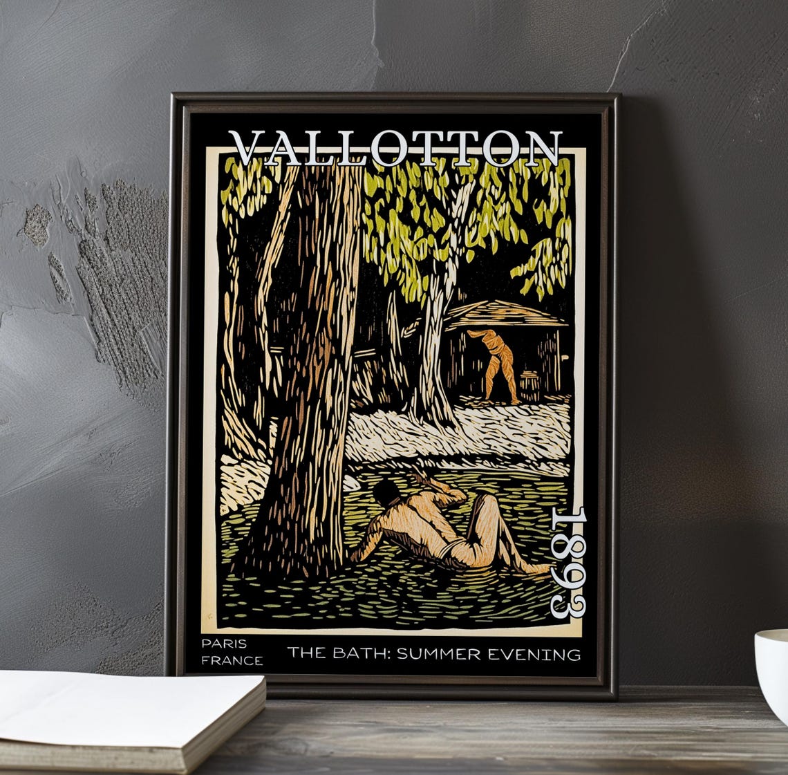 Félix Vallotton Sepia River Swim Beneath Green Trees 1893 Poster