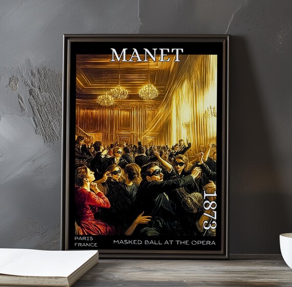 Manet Masked Ball at the Opera Golden Hall 1873 Paris Poster