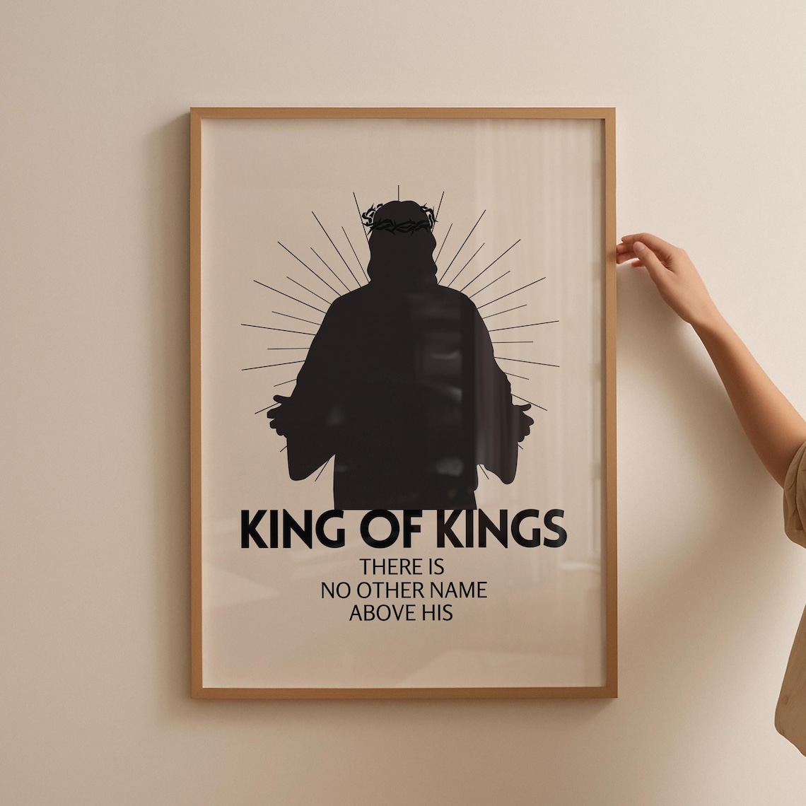 King Of Kings Jesus Silhouette Crown Of Thorns Christian Poster