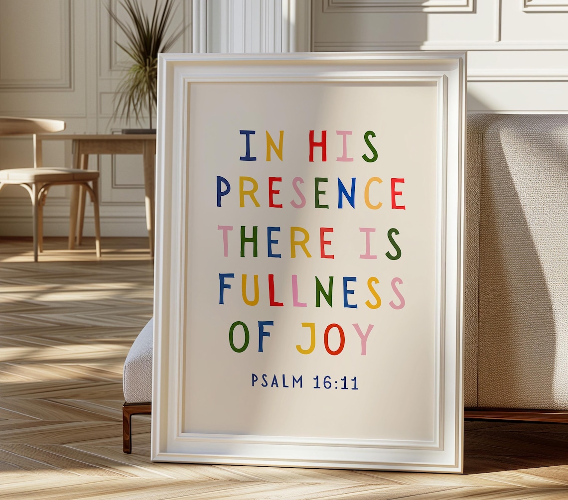 Psalm 16:11 Minimalist Christian Scripture Art Print - Image 4