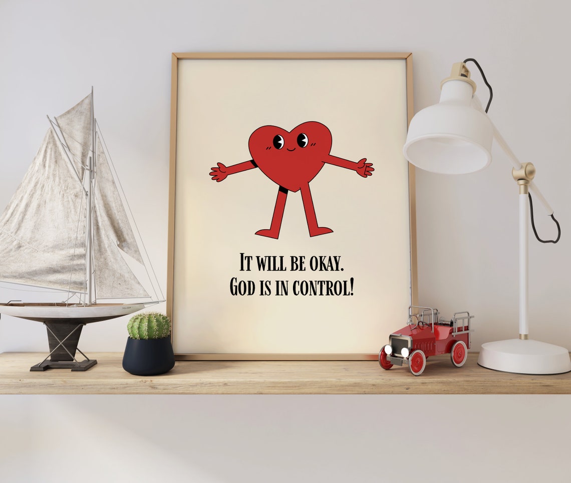 Retro Christian Wall Print Faith Print Christian Poster Bible Verse Wall Decor Art Christian Gift God - Image 2