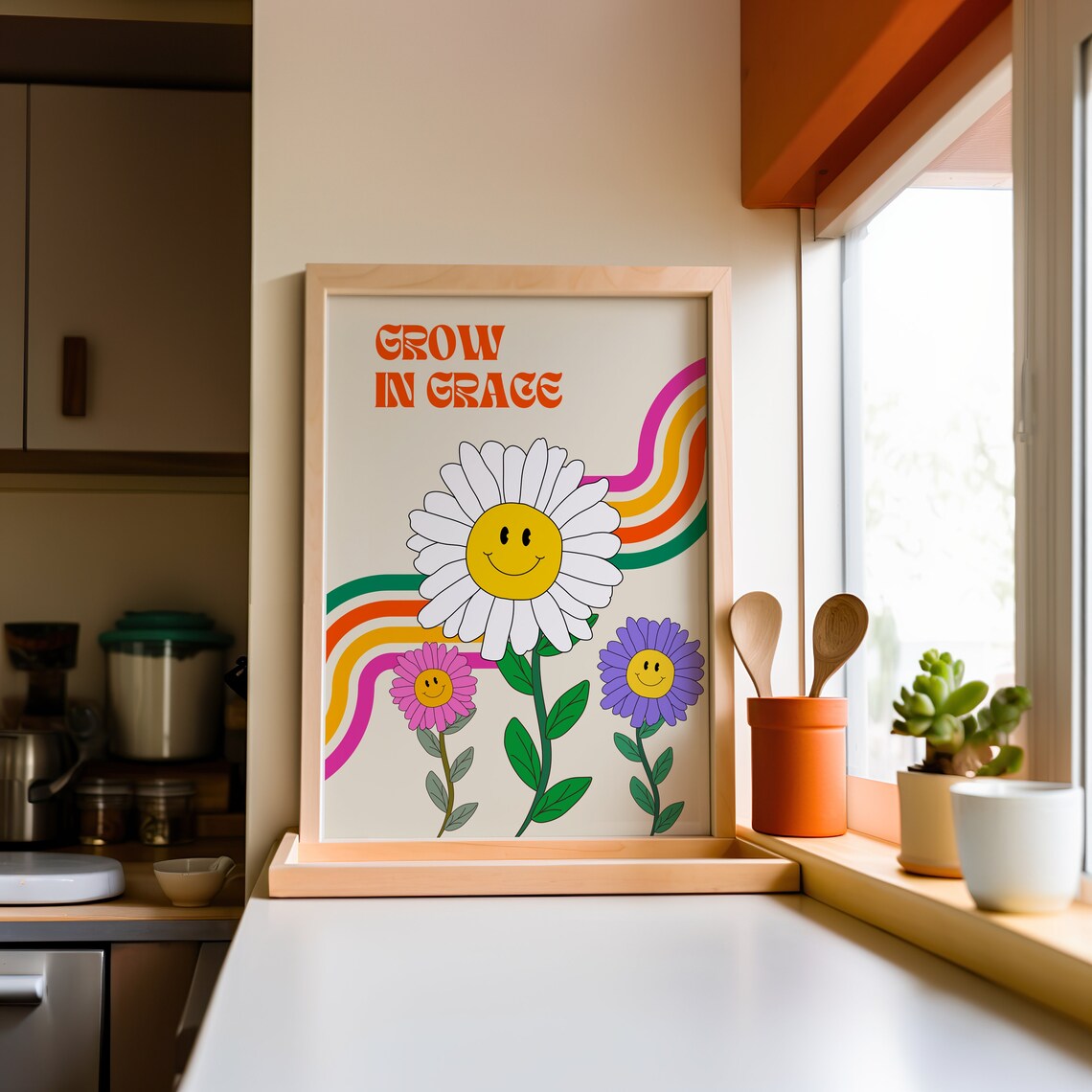 Retro Christian Grow In Grace Scripture Wall Print - Image 4
