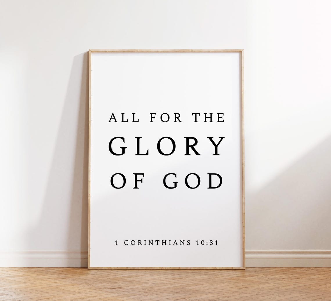 All For The Glory Of God 1 Corinthians Verse Bible Verse Wall Art Christian Wall Art Christian Scripture - Image 4