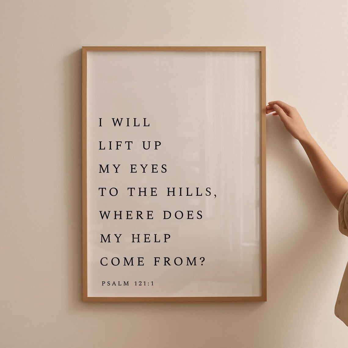 I Will Lift Up My Eyes Psalm 121:1 Minimalist Typography Poster