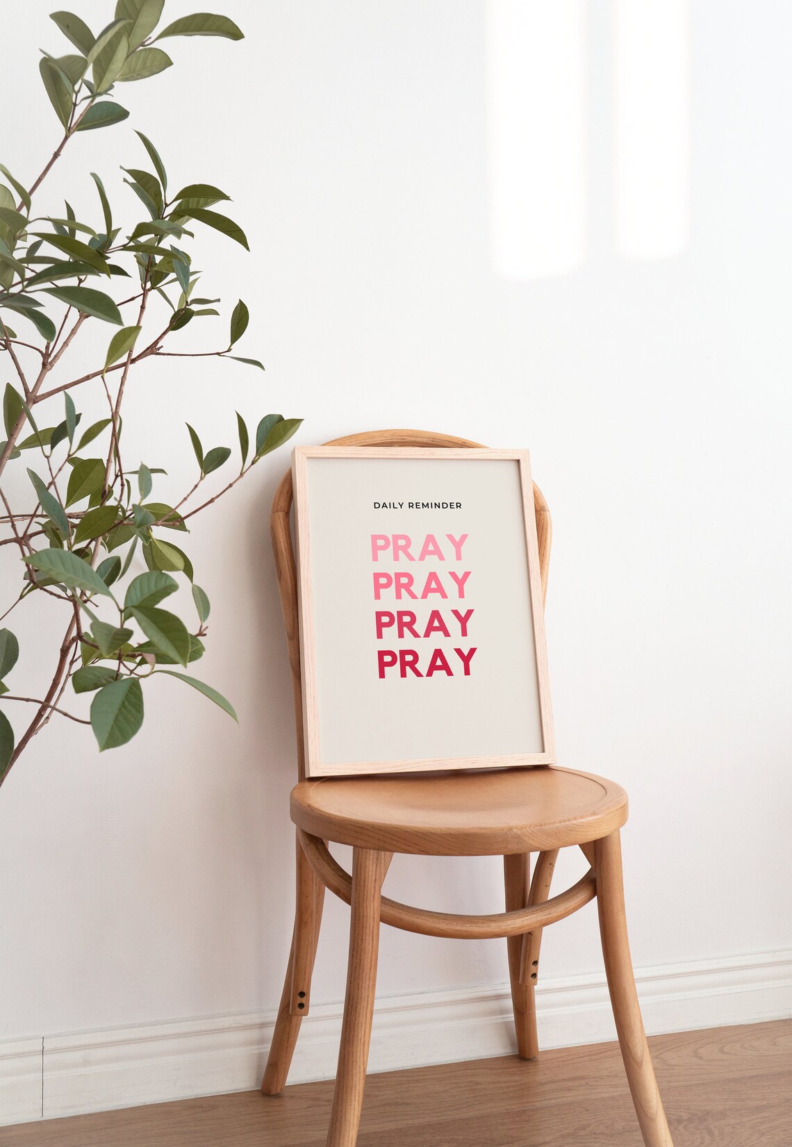 Pray Daily Reminder Pink Gradient Bold Typography Quote Poster - Image 2