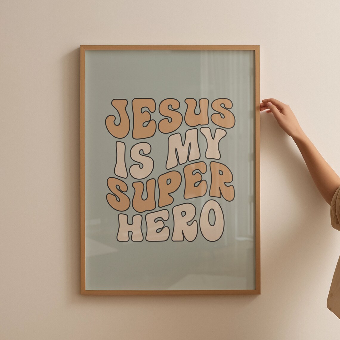 Retro Christian Wall Print, Groovy Bible Verse Poster - Image 4