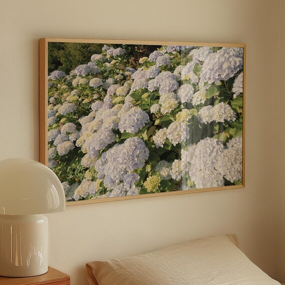Lilac Hydrangea Bush Blooms Horizontal Floral Photo Garden Poster
