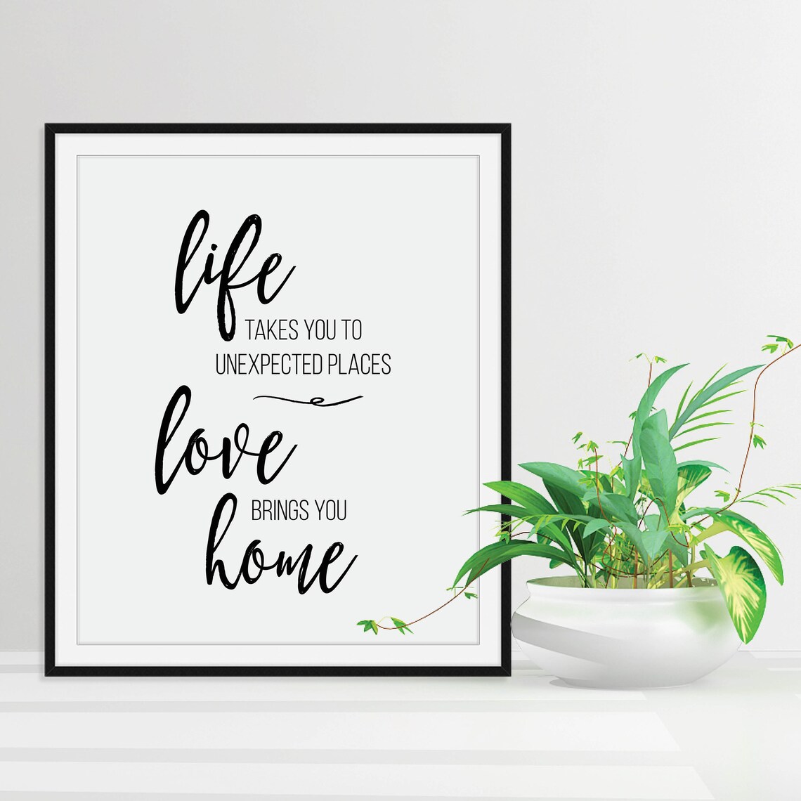 Life Takes You to Unexpected Places Love Brings You Home Quote Poster - Image 2