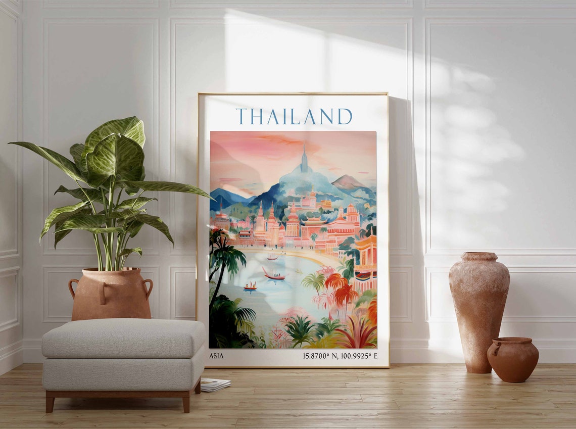 Thailand Travel Print Thailand Travel Poster Thailand Landscape Print Thai Wall Art Southeast Asian Travel Decor Thailand Travel Gift - Image 2