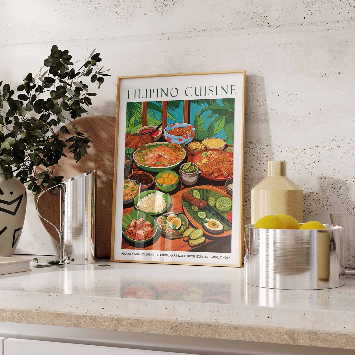 Filipino Cuisine Feast Adobo Lechon Kare Kare Party Food Poster - Image 3