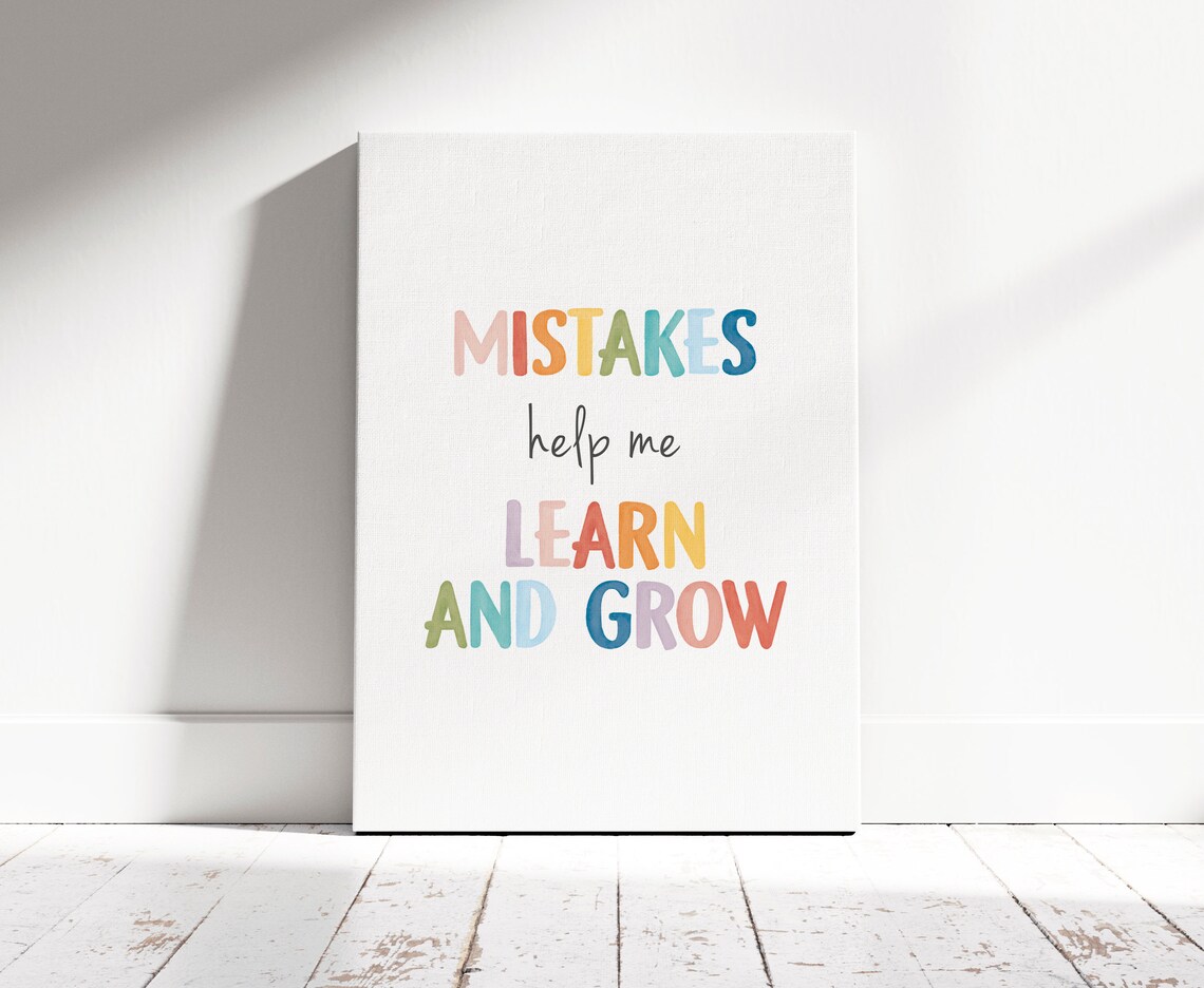 Mistakes Help Me Learn Poster, Growth Mindset Affirmations - Image 3
