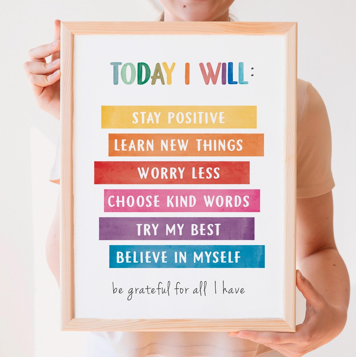 Today I Will Poster, Therapy Office Wall Decor