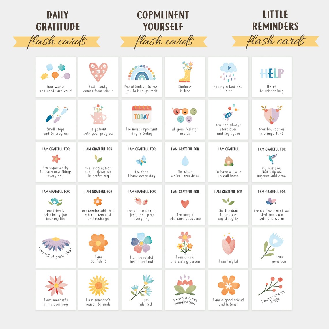 Self Care Flashcards Bundle, Confidence Affirmations Art Print - Image 5