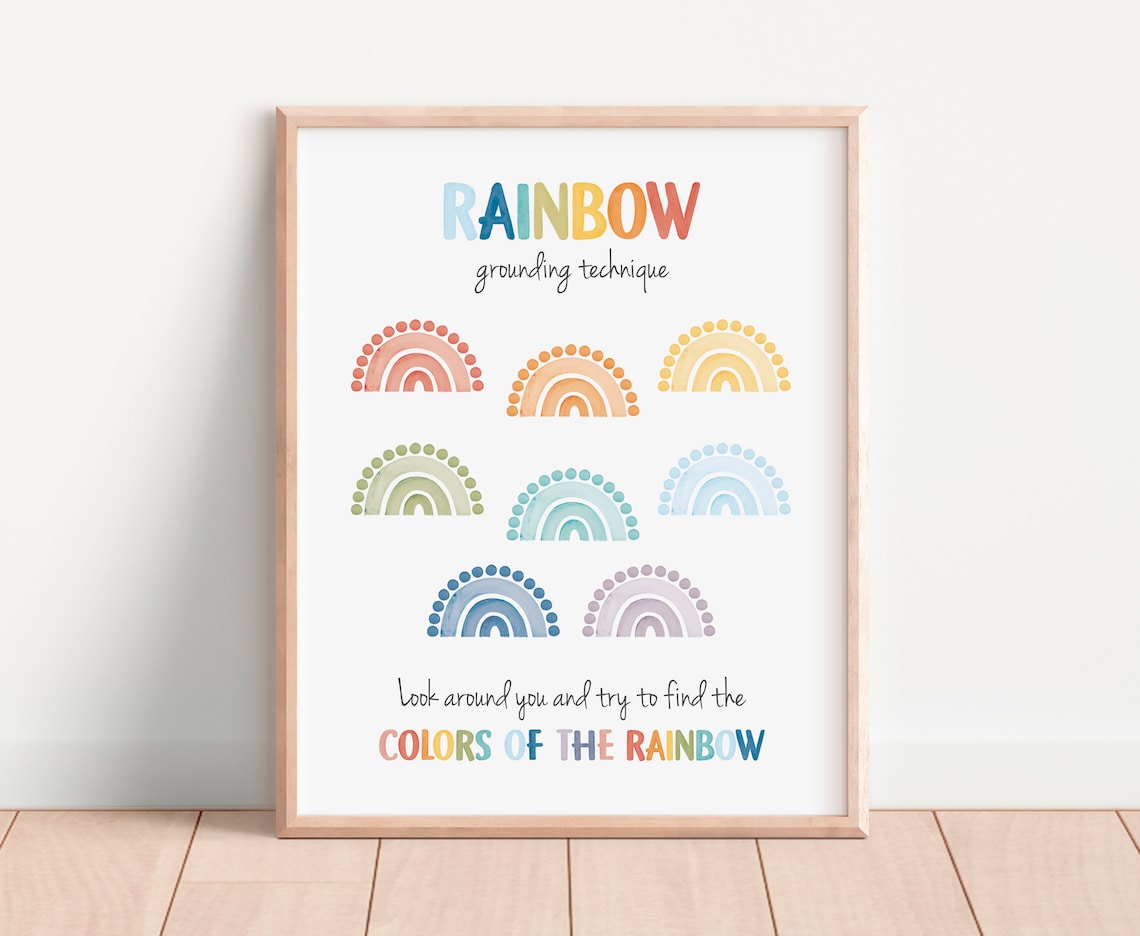 Rainbow Grounding Technique Art Print, Therapy Office Decor - Image 5