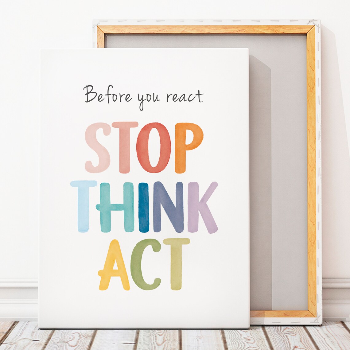 Stop Technique Calming Corner Poster, Mental Health Art Print