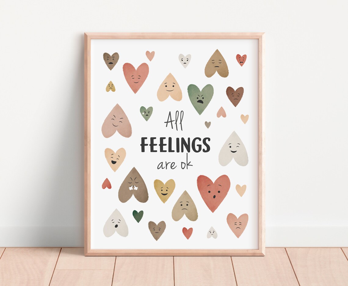 Feelings Chart Therapy Office Decor Poster, Boho - Image 7
