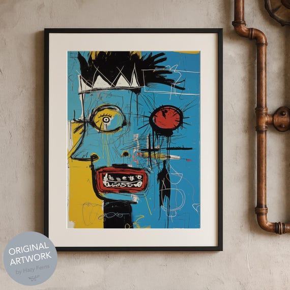 Graffiti Face Art Print Urban Abstract Pop Wall Decor