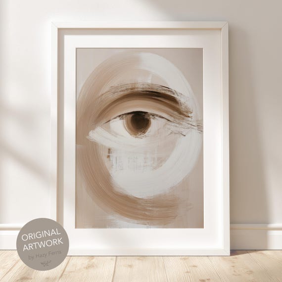Abstract Eye Anatomy Art Print Neutral Optometry Clinic Decor