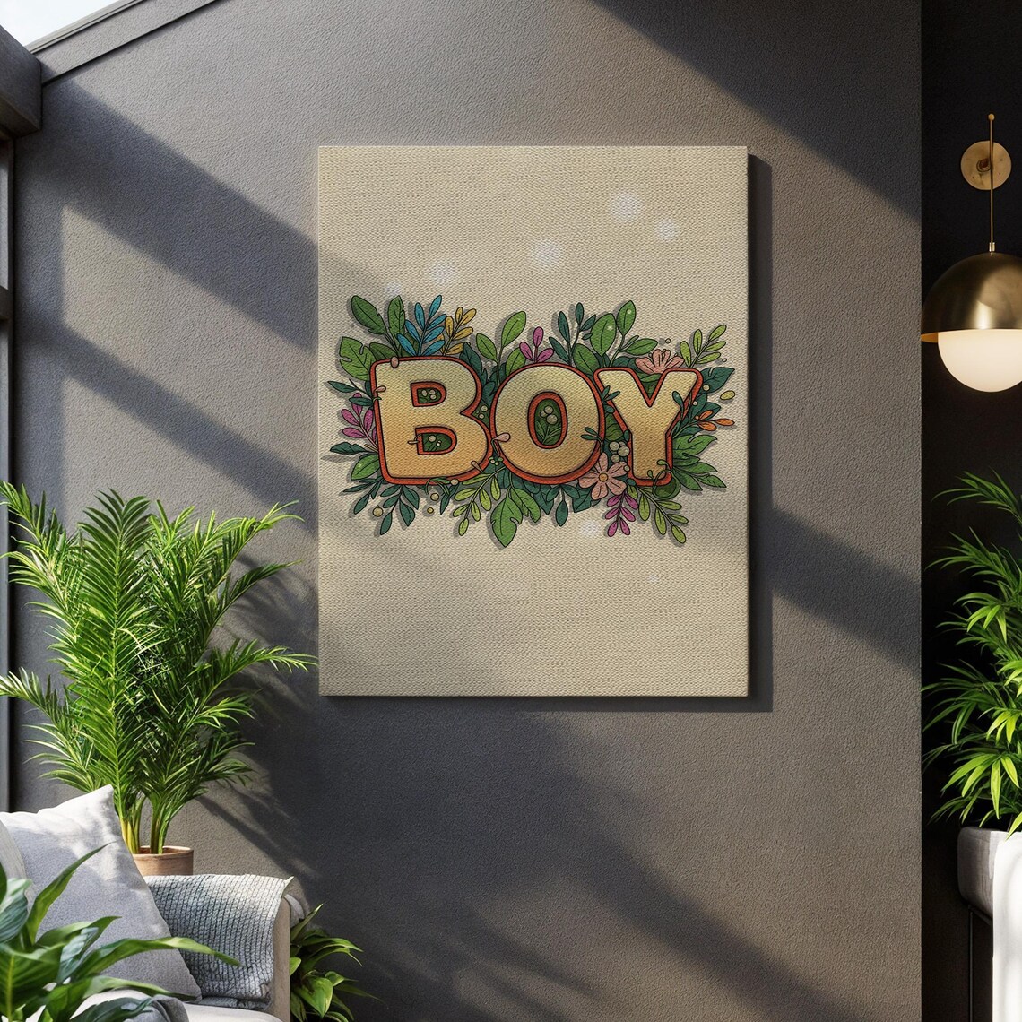 Boy Botanical Display Inspirational Quote, Kids Room