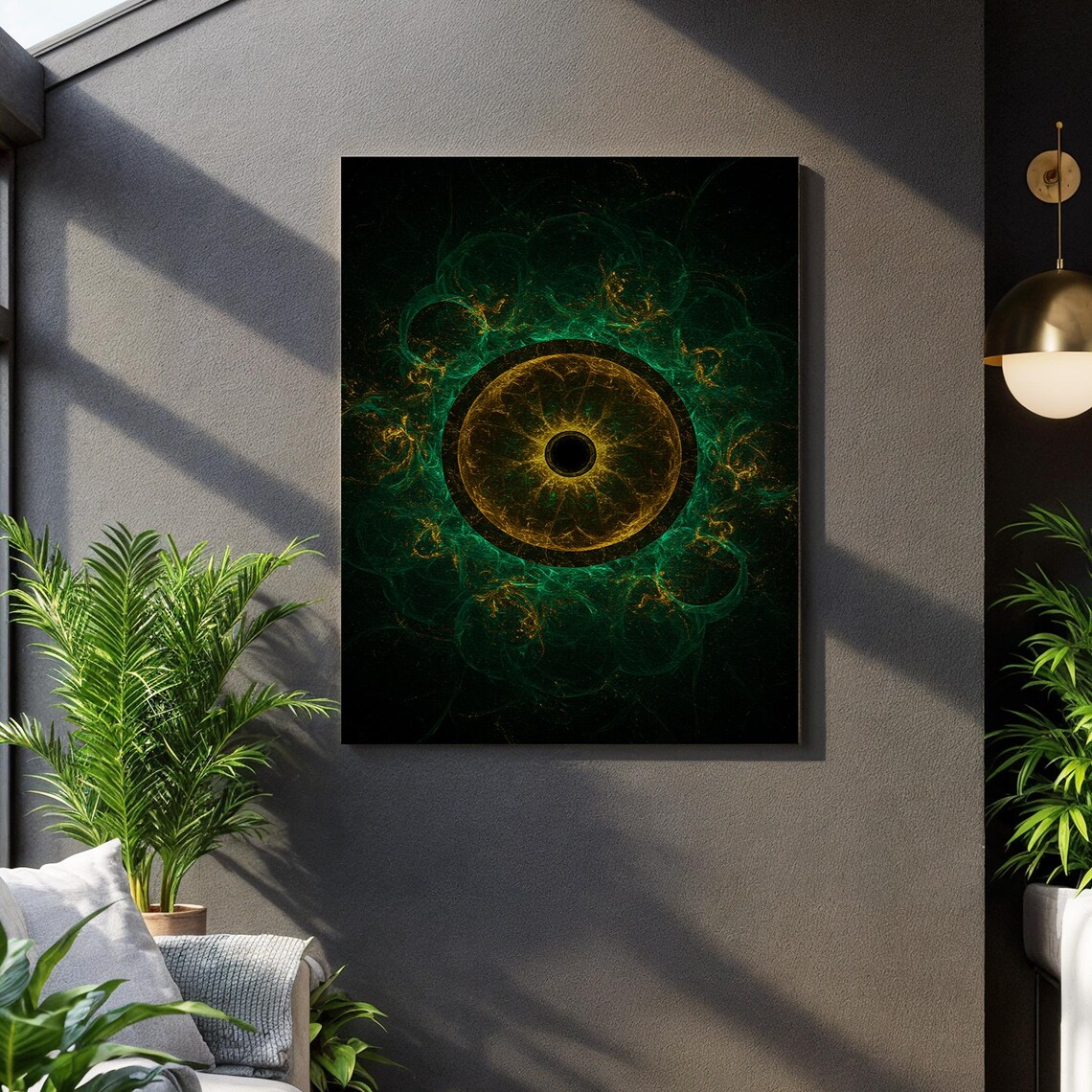 Golden Eye Cosmic Fractal Energy Spiritual Abstract Mandala Art Poster