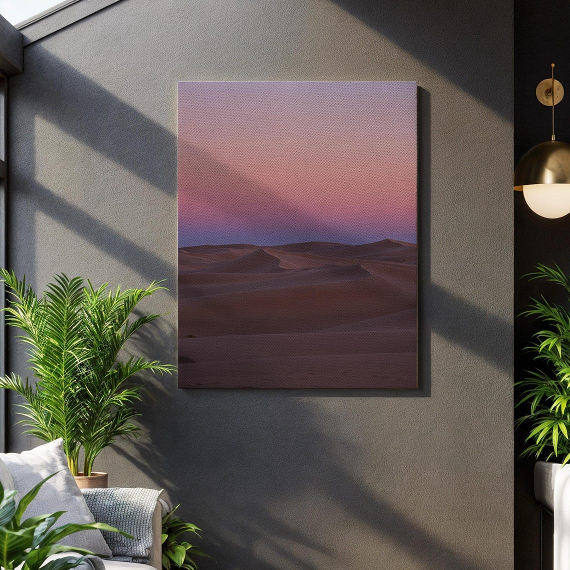 Desert Dunes Pink Dusk Sky Minimal Sand Landscape Photo Poster