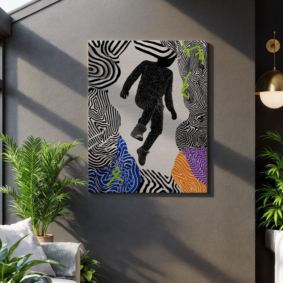 Psychedelic Abstract Silhouette, Floating Figure Poster