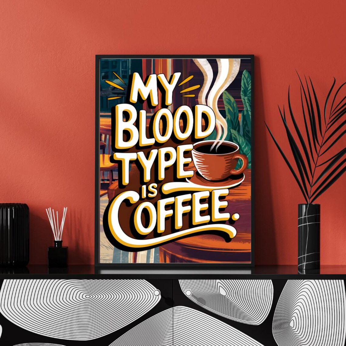 Coffee Wall Art, Trendy Bar Decor Poster - Image 3