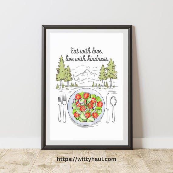 Kitchen Art Prints Dining Room Art Prints Vegan Wall Art Decor Vegan Prints Vegetarian Gift Ideas Funny Vegan Art Vegan Gift
