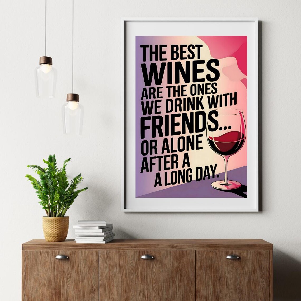 Wine Print, Modern Wine Poster - Image 3