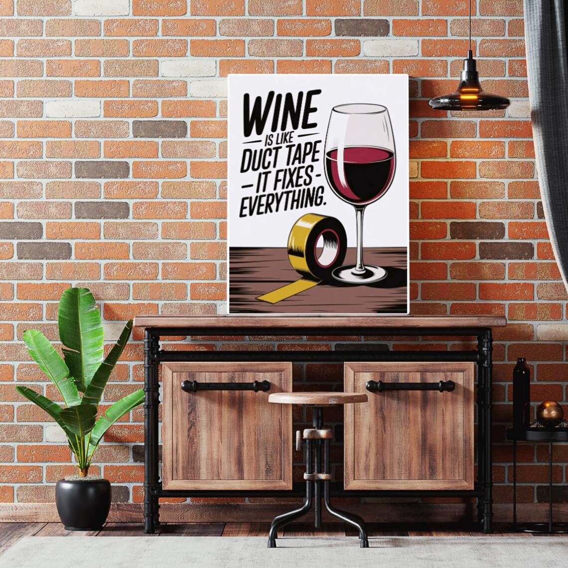 Wine Fixes Everything, Funny Kitchen Decor Poster - Image 5