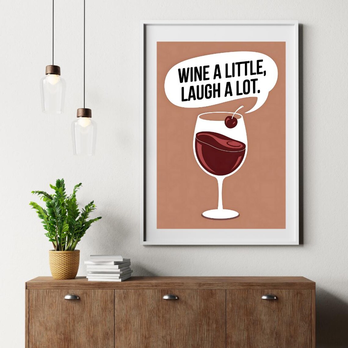 Wine Quote Art Print, Modern Bar Cart Decor - Image 6