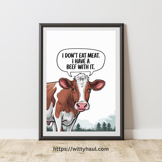 Kitchen Art Prints Dining Room Art Prints Vegan Wall Art Decor Vegan Prints Vegetarian Gift Ideas Funny Vegan Art Vegan Gift