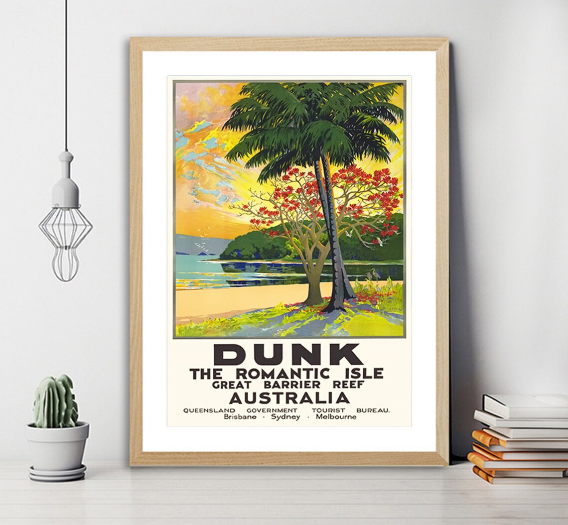 Dunk Island Romantic Isle Great Barrier Reef Australia Travel Poster - Image 2