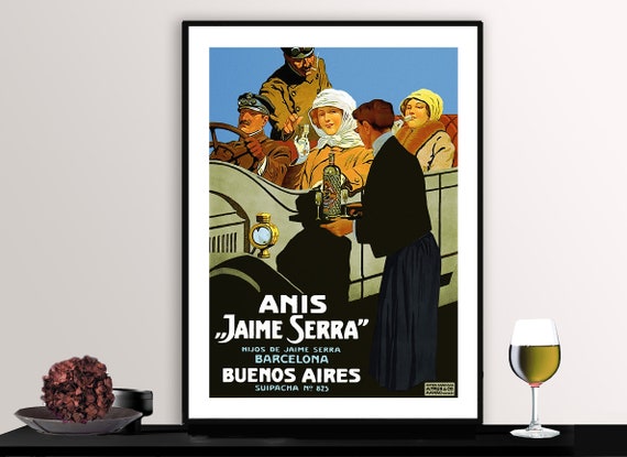 Anis Jaime Serra Buenos Aires Vintage Fooddrink Poster Poster Paper Or Print Gift Idea Wall Decor