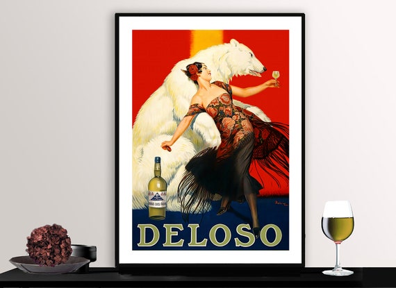 Deloso Liqueur Anis Del Oso Vintage Fooddrink Poster Poster Paper Or Print Gift Idea