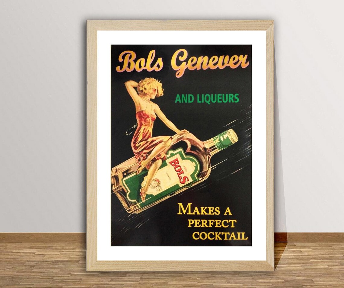 Bols Genever and Liqueurs Vintage Advertising Poster Makes Perfect Cocktail - Image 3