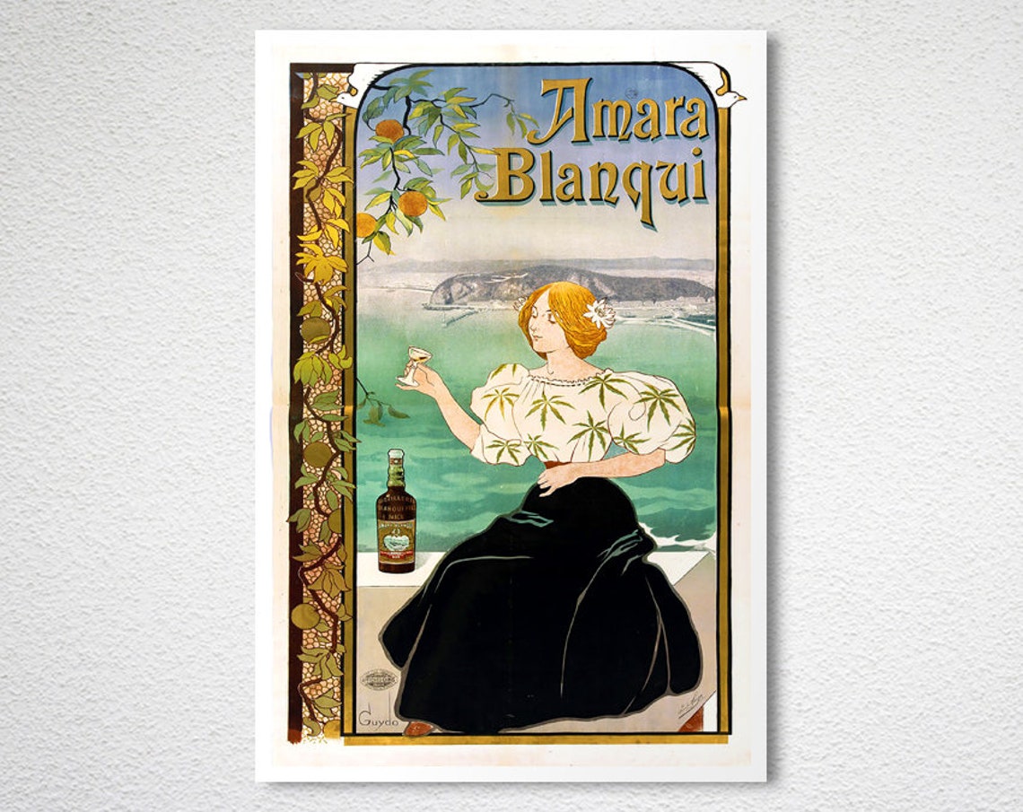 Amara Blanqui Art Nouveau Vintage French Advertising Poster Seaside - Image 2