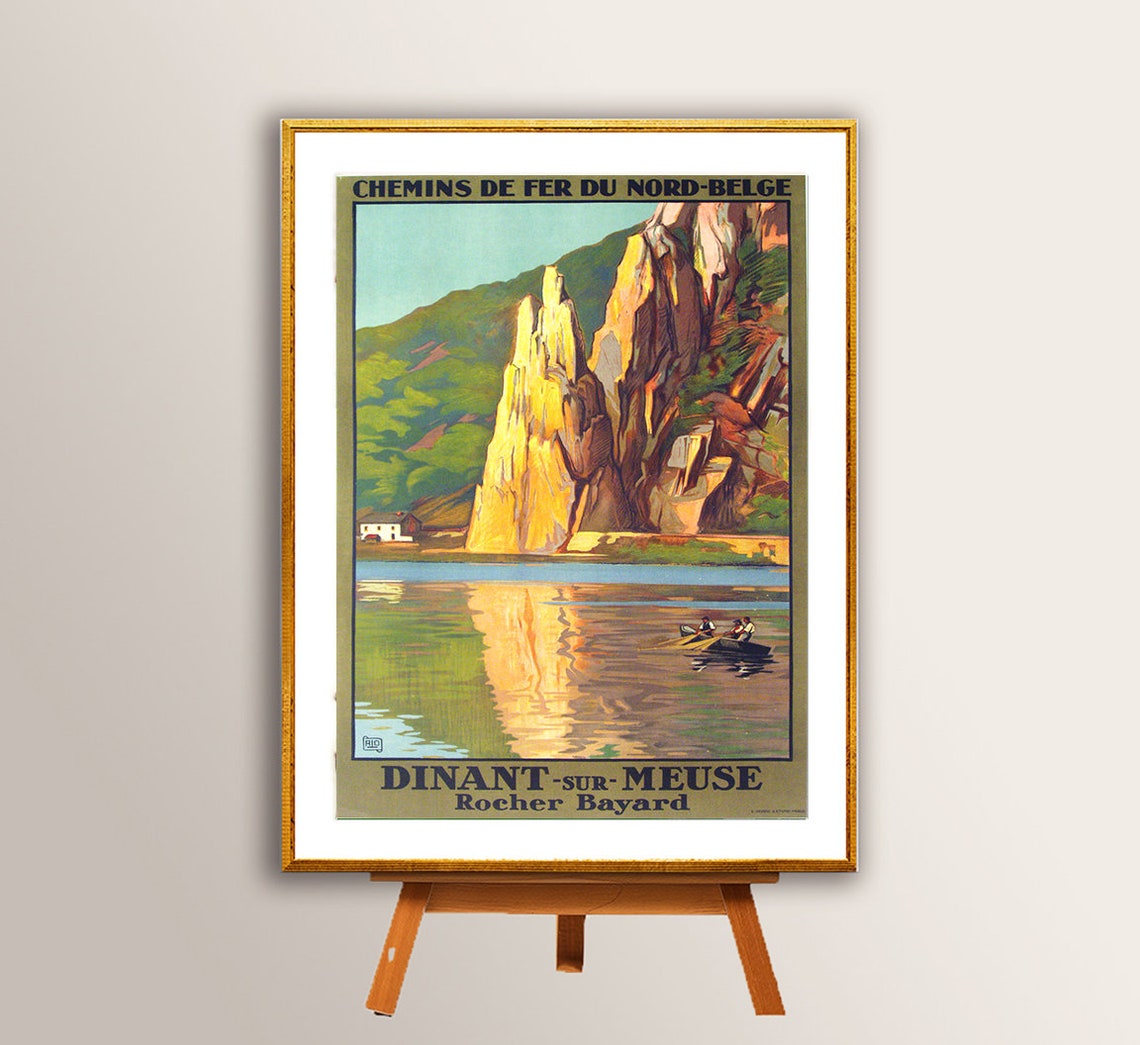 Dinant Sur Meuse Rocher Bayard Belgian Railway Travel Poster - Image 2