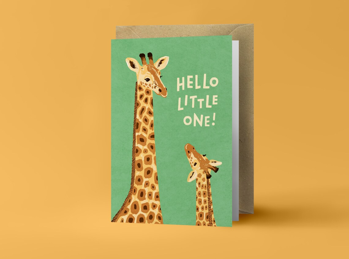 Hello Little One Baby Giraffe Illustration Art Print